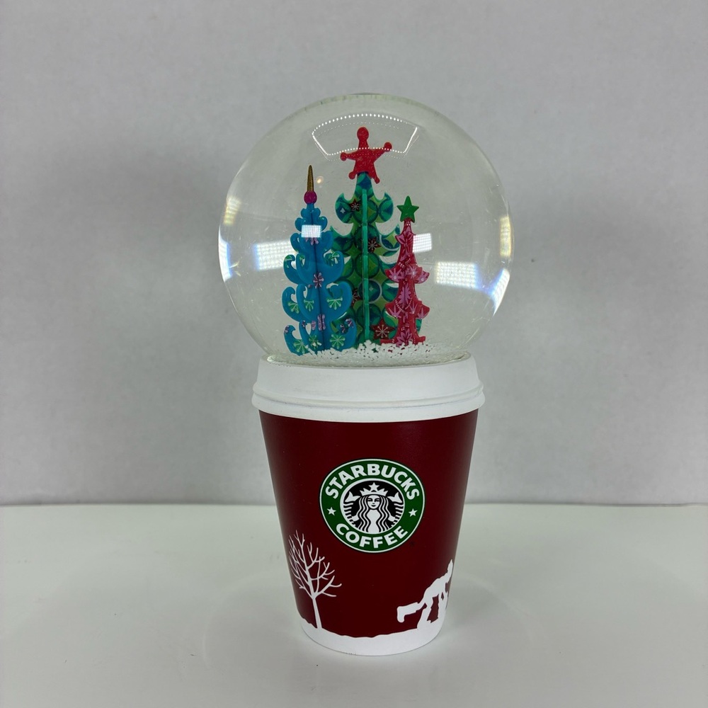 2006 Starbucks Holiday Christmas Tree Mug Snow globe (Red Mug)